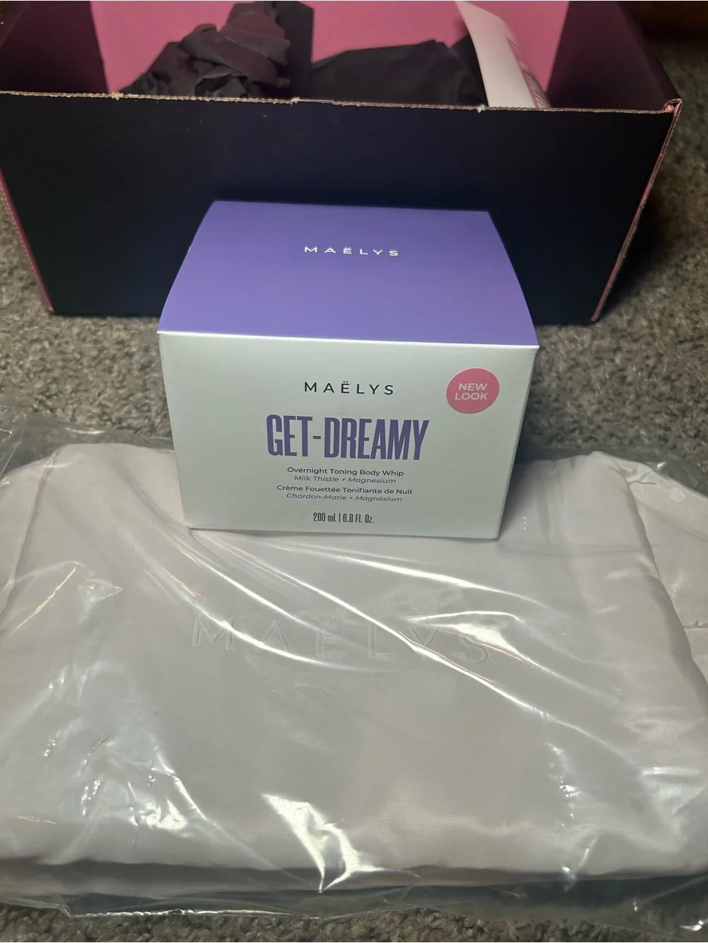 NEW! MAELYS Get-Dreamy Overnight Toning Body Whip - Purple & White Box